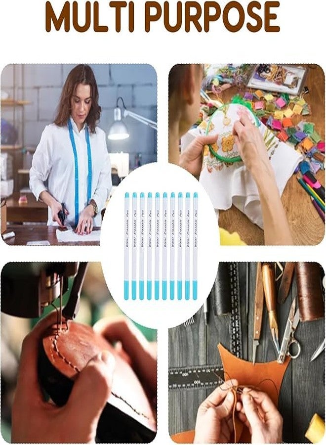 RIANZ® Pack of 2 Air Water Erasable Pen, Fabric Marker Temporary Marking Auto Vanishing Pen, Disappearing Ink Marking Pens Fine for Cloth Marking and Tailoring Sewing Tools (Blue - 2 Pcs) - Image 4